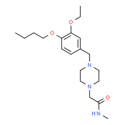 ChemSpider 2D Image | 2-[4-(4-Butoxy-3-ethoxybenzyl)-1-piperazinyl]-N-methylacetamide | C20H33N3O3