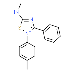 ChemSpider 2D Image | 5-(Methylamino)-2-(4-methylphenyl)-3-phenyl-1,2,4-thiadiazol-2-ium | C16H16N3S