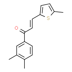 ChemSpider 2D Image | (2E)-1-(3,4-Dimethylphenyl)-3-(5-methyl-2-thienyl)-2-propen-1-one | C16H16OS