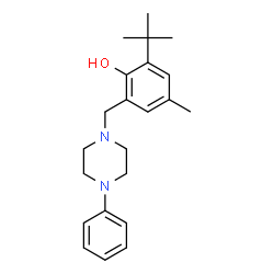 ChemSpider 2D Image | 2-tert-Butyl-4-methyl-6-(4-phenyl-piperazin-1-ylmethyl)-phenol | C22H30N2O