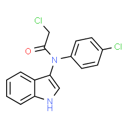 ChemSpider 2D Image | 2-Chloro-N-(4-chlorophenyl)-N-(1H-indol-3-yl)acetamide | C16H12Cl2N2O