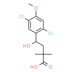ChemSpider 2D Image | 4-(2,5-Dichloro-4-methoxyphenyl)-4-hydroxy-2,2-dimethylbutanoic acid | C13H16Cl2O4
