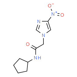 ChemSpider 2D Image | N-Cyclopentyl-2-(4-nitro-1H-imidazol-1-yl)acetamide | C10H14N4O3