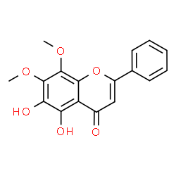 ChemSpider 2D Image | 5,6-Dihydroxy-7,8-dimethoxy-2-phenyl-4H-chromen-4-one | C17H14O6