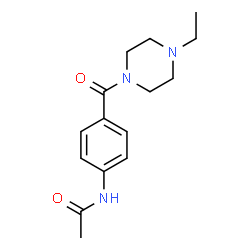 ChemSpider 2D Image | N-{4-[(4-Ethyl-1-piperazinyl)carbonyl]phenyl}acetamide | C15H21N3O2