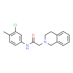 ChemSpider 2D Image | N-(3-Chloro-4-methylphenyl)-2-(3,4-dihydro-2(1H)-isoquinolinyl)acetamide | C18H19ClN2O