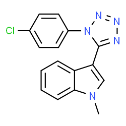 ChemSpider 2D Image | 3-[1-(4-Chlorophenyl)-1H-tetrazol-5-yl]-1-methyl-1H-indole | C16H12ClN5
