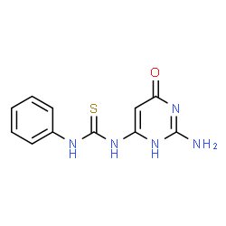 ChemSpider 2D Image | 1-(2-amino-6-hydroxypyrimidin-4-yl)-3-phenylthiourea | C11H11N5OS