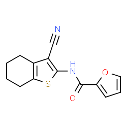 ChemSpider 2D Image | N-(3-Cyano-4,5,6,7-tetrahydro-1-benzothiophen-2-yl)-2-furamide | C14H12N2O2S
