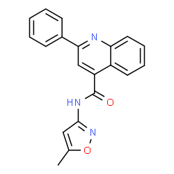 ChemSpider 2D Image | N-(5-Methyl-1,2-oxazol-3-yl)-2-phenyl-4-quinolinecarboxamide | C20H15N3O2