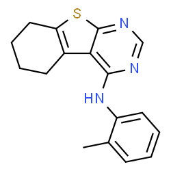 ChemSpider 2D Image | N-(2-Methylphenyl)-5,6,7,8-tetrahydro[1]benzothieno[2,3-d]pyrimidin-4-amine | C17H17N3S