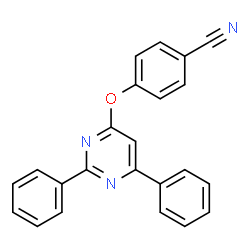 ChemSpider 2D Image | 4-(2,6-Diphenyl-pyrimidin-4-yloxy)-benzonitrile | C23H15N3O