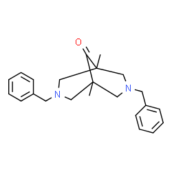 ChemSpider 2D Image | 3,7-Dibenzyl-1,5-dimethyl-3,7-diazabicyclo[3.3.1]nonan-9-one | C23H28N2O