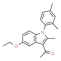 ChemSpider 2D Image | 1-[1-(2,4-Dimethylphenyl)-5-ethoxy-2-methyl-1H-indol-3-yl]ethanone | C21H23NO2