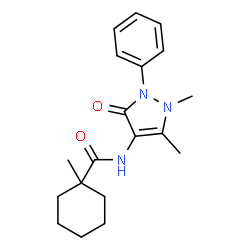 ChemSpider 2D Image | N-(1,5-Dimethyl-3-oxo-2-phenyl-2,3-dihydro-1H-pyrazol-4-yl)-1-methylcyclohexanecarboxamide | C19H25N3O2