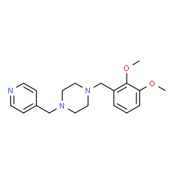 ChemSpider 2D Image | 1-(2,3-Dimethoxybenzyl)-4-(4-pyridinylmethyl)piperazine | C19H25N3O2