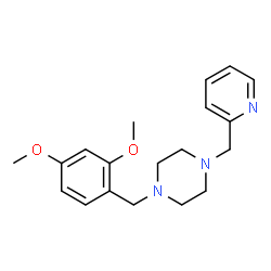 ChemSpider 2D Image | 1-(2,4-Dimethoxybenzyl)-4-(2-pyridinylmethyl)piperazine | C19H25N3O2