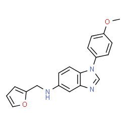 ChemSpider 2D Image | N-(2-furanylmethyl)-1-(4-methoxyphenyl)-5-benzimidazolamine | C19H17N3O2