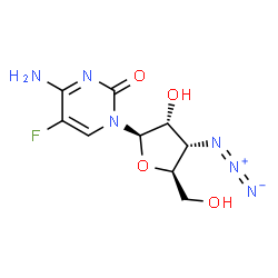 ChemSpider 2D Image | 3'-Azido-3'-deoxy-5-fluorocytidine | C9H11FN6O4