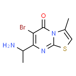 ChemSpider 2D Image | 7-(1-Aminoethyl)-6-bromo-3-methyl-5H-[1,3]thiazolo[3,2-a]pyrimidin-5-one | C9H10BrN3OS
