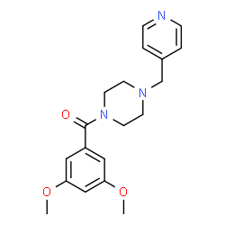 ChemSpider 2D Image | 1-(3,5-dimethoxybenzoyl)-4-(pyridin-4-ylmethyl)piperazine | C19H23N3O3