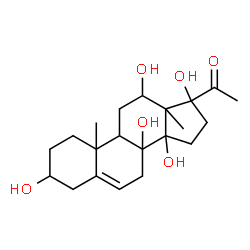 ChemSpider 2D Image | 3,8,12,14,17-Pentahydroxypregn-5-en-20-one | C21H32O6