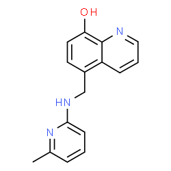 ChemSpider 2D Image | 5-{[(6-Methyl-2-pyridinyl)amino]methyl}-8-quinolinol | C16H15N3O