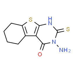 ChemSpider 2D Image | 3-Amino-2-thioxo-2,3,5,6,7,8-hexahydro[1]benzothieno[2,3-d]pyrimidin-4(1H)-one | C10H11N3OS2
