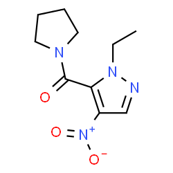 ChemSpider 2D Image | (1-Ethyl-4-nitro-1H-pyrazol-5-yl)(1-pyrrolidinyl)methanone | C10H14N4O3