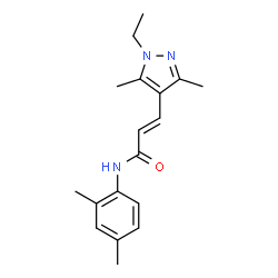 ChemSpider 2D Image | (2E)-N-(2,4-Dimethylphenyl)-3-(1-ethyl-3,5-dimethyl-1H-pyrazol-4-yl)acrylamide | C18H23N3O