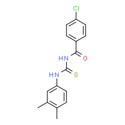 ChemSpider 2D Image | 4-Chloro-N-[(3,4-dimethylphenyl)carbamothioyl]benzamide | C16H15ClN2OS