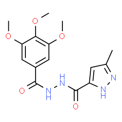 ChemSpider 2D Image | 3-Methyl-N'-(3,4,5-trimethoxybenzoyl)-1H-pyrazole-5-carbohydrazide | C15H18N4O5