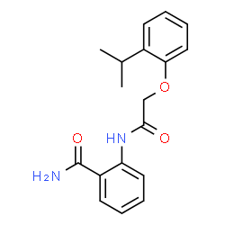 ChemSpider 2D Image | 2-{[(2-Isopropylphenoxy)acetyl]amino}benzamide | C18H20N2O3