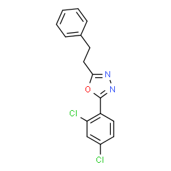 ChemSpider 2D Image | 2-(2,4-Dichlorophenyl)-5-(2-phenylethyl)-1,3,4-oxadiazole | C16H12Cl2N2O