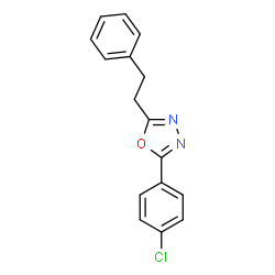 ChemSpider 2D Image | 2-(4-Chlorophenyl)-5-(2-phenylethyl)-1,3,4-oxadiazole | C16H13ClN2O