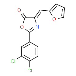ChemSpider 2D Image | (4Z)-2-(3,4-Dichlorophenyl)-4-(2-furylmethylene)-1,3-oxazol-5(4H)-one | C14H7Cl2NO3