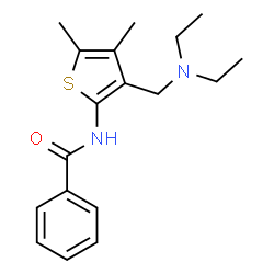 ChemSpider 2D Image | N-{3-[(Diethylamino)methyl]-4,5-dimethyl-2-thienyl}benzamide | C18H24N2OS