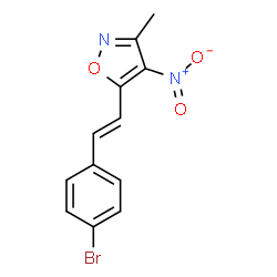 ChemSpider 2D Image | 5-[(E)-2-(4-Bromophenyl)vinyl]-3-methyl-4-nitro-1,2-oxazole | C12H9BrN2O3