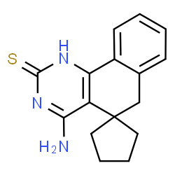 ChemSpider 2D Image | 4-Amino-1H-spiro[benzo[h]quinazoline-5,1'-cyclopentane]-2(6H)-thione | C16H17N3S