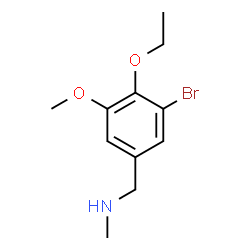 ChemSpider 2D Image | 1-(3-Bromo-4-ethoxy-5-methoxyphenyl)-N-methylmethanamine | C11H16BrNO2