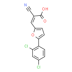 ChemSpider 2D Image | (2Z)-2-Cyano-3-[5-(2,4-dichlorophenyl)-2-furyl]acrylic acid | C14H7Cl2NO3