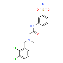 ChemSpider 2D Image | N~2~-(2,3-Dichlorobenzyl)-N~2~-methyl-N-(3-sulfamoylphenyl)glycinamide | C16H17Cl2N3O3S
