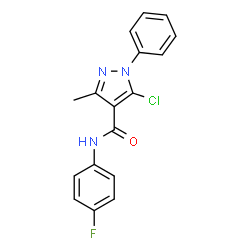 ChemSpider 2D Image | 5-Chloro-N-(4-fluorophenyl)-3-methyl-1-phenyl-1H-pyrazole-4-carboxamide | C17H13ClFN3O