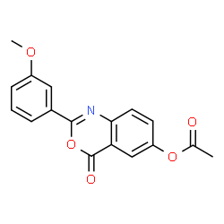 ChemSpider 2D Image | 2-(3-Methoxyphenyl)-4-oxo-4H-3,1-benzoxazin-6-yl acetate | C17H13NO5
