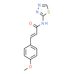 ChemSpider 2D Image | (2E)-3-(4-Methoxyphenyl)-N-(1,3,4-thiadiazol-2-yl)acrylamide | C12H11N3O2S