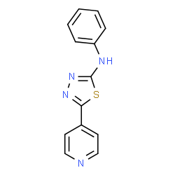 ChemSpider 2D Image | N-Phenyl-5-(4-pyridinyl)-1,3,4-thiadiazol-2-amine | C13H10N4S
