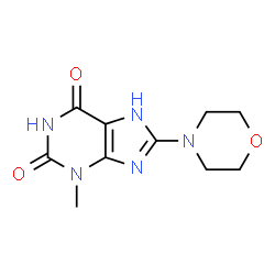 ChemSpider 2D Image | 3-Methyl-8-morpholino-1H-purine-2,6(3H,7H)-dione | C10H13N5O3