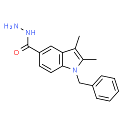 ChemSpider 2D Image | 1-benzyl-2,3-dimethylindole-5-carbohydrazide | C18H19N3O