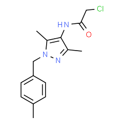 ChemSpider 2D Image | 2-Chloro-N-[3,5-dimethyl-1-(4-methylbenzyl)-1H-pyrazol-4-yl]acetamide | C15H18ClN3O