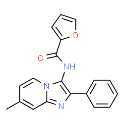 ChemSpider 2D Image | N-(7-Methyl-2-phenylimidazo[1,2-a]pyridin-3-yl)-2-furamide | C19H15N3O2